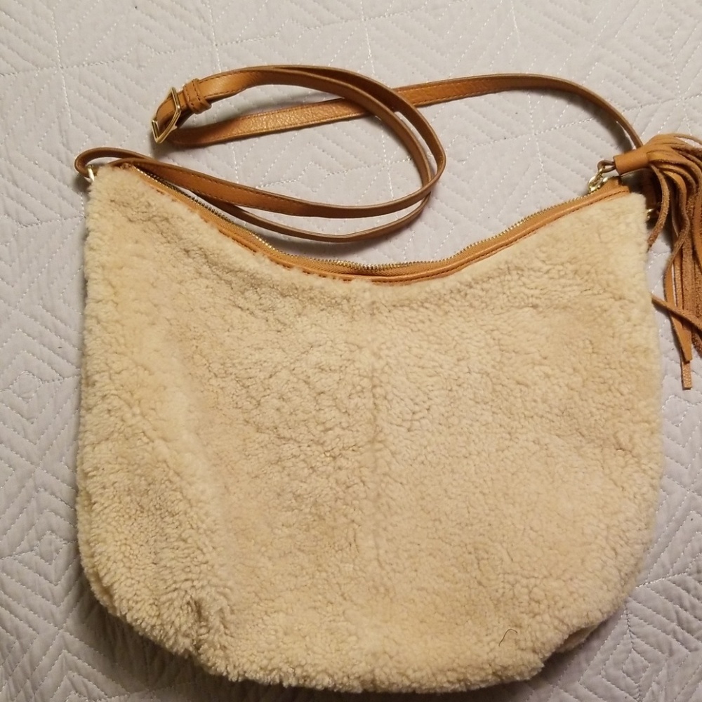 Margot shearling sherpa hobo bag